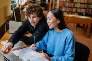 College students studying