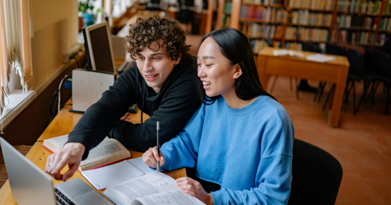 College students studying